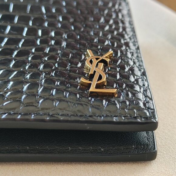 Saint Laurent Crocodile-Embossed Leather Bi-fold Wallet (New) - Picture 7 of 12